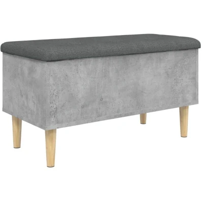Image of vidaXL Storage Bench Concrete Grey 82x42x46 cm Engineered Wood