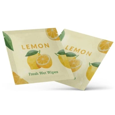 Image of 1000 x Refreshing Lemon Scented Hand Wipes Individually Wrapped Sachets Freshening Wet Foil Hygienic Small