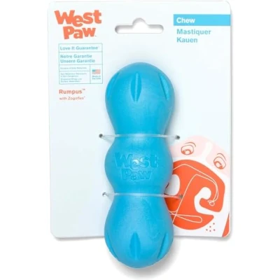 Image of WEST PAW Zogoflex Rumpus Dog Chew Toy for Aggressive Chewers, Small Blue