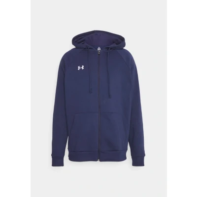 Image of Under Armour Rival Hoodie Zipup sweatshirt, Men&#039;s, Size: XXL, Midnight navy/white