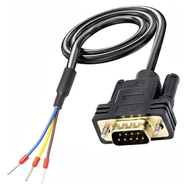 Image of XMSJSIY DB9 Connector RS232 Serial Port Cable Adapters Solderless 9 Pin COM Breakout Replacement Order:235 (Male)