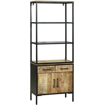 Image of vidaXL Highboard 70x35x180 cm Solid Rough Wood Mango