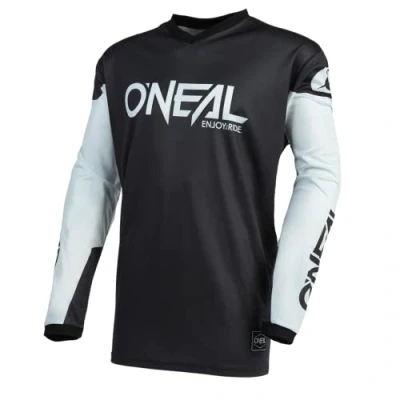 Image of O&#039;Neal Motorcycle Jersey Enduro Motocross Breathable Fabric, Padded Elbow Protection, fit for Maximum Freedom of Movement Element Threat Adult Black White Size L