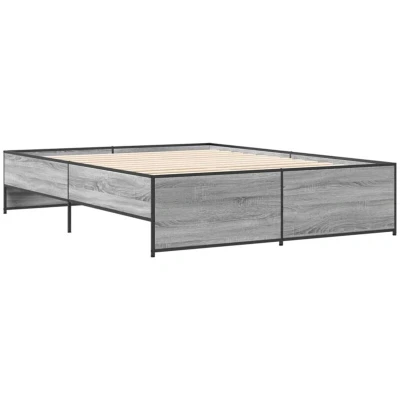Image of vidaXL Bed Frame without Mattress Grey Sonoma 160x200 cm