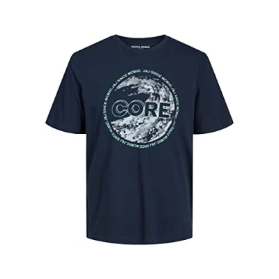 Image of JACK &amp; JONES Men&#039;s Jcobooster Tee Ss Crew Neck Apr 23 T Shirt, Blazer Navy, M