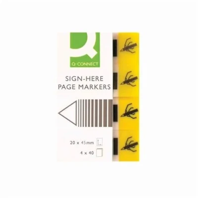 Image of 5 Star Office Sign Here Index Flags Tab with Red Arrow 46x25mm 40x4 per Cover Covers [800 Flags] + Free Finchley Refill Pen (1)
