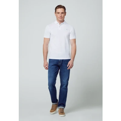 Image of Hackett London SLIM FIT LOGO Polo shirt, Men&#039;s, Size: Small, Optic white