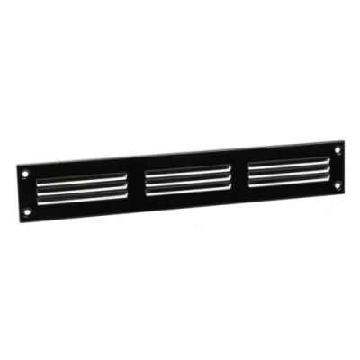 Image of 300x50 mm (12x2&quot;) Black Ventilation Grille Insect Protection Exhaust Air Supply Metal