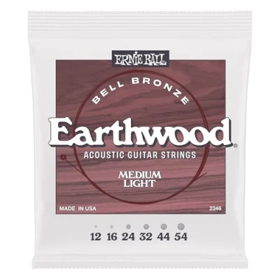 Image of Ernie Ball Medium Light Earthwood Bell Bronze Acoustic Guitar Strings 12 54