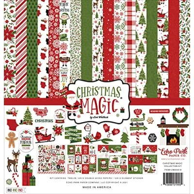 Image of Echo Park Paper Company Christmas Magic Collection Kit Paper, Multi
