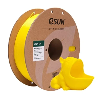 Image of eSUN PLA Filament 1.75mm, 3D Printer Dimensional Accuracy +/ 0.03mm, 1KG Spool (2.2 LBS) Printing Materials for Most FDM Printers,Yellow