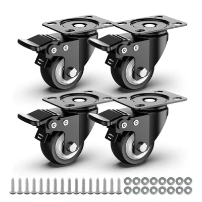 Image of HOLKIE Castor Wheels 50mm Swivel Heavy Duty for Furniture with Safety Brake Total Capacity 250KG (pack of 4)