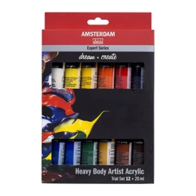 Image of Amsterdam Expert Series Acrylic Paint Set Trial (12 x 20 ml Tubes) Professional Artist
