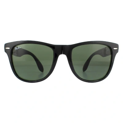 Image of Ray Ban Men&#039;s Sunglasses, Frame: Black / Lens: Crystal Green, 50