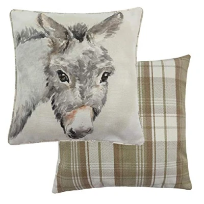 Image of Evans Lichfield Watercolour Donkey Cushion Multicolour Size 43 cm x