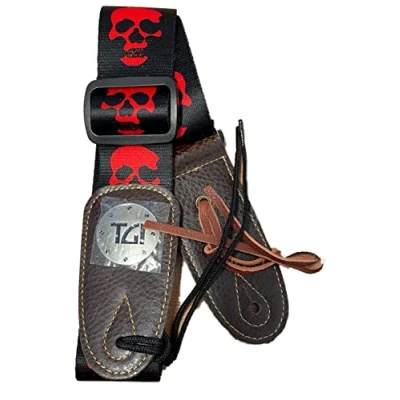 Image of TGI Guitar Strap GRAPHIC Series. Skull Black