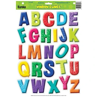 Image of Eureka Color My World Alphabet Window Clings (836071)