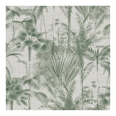 Image of Sublime Jungle Texture Floral Green Wallpaper Paste The Wall Contemporary Palms &amp; Trees Textured Vinyl Design Feature or 4 Suitable for Any Room