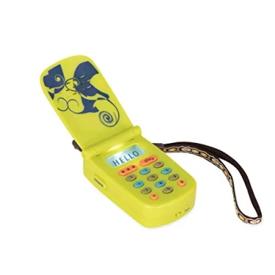Image of B. Toys Hellophone Toy Cell Phone Kids Yellow Play with Light Sounds and Songs Toddler Message Recorder BPA Free