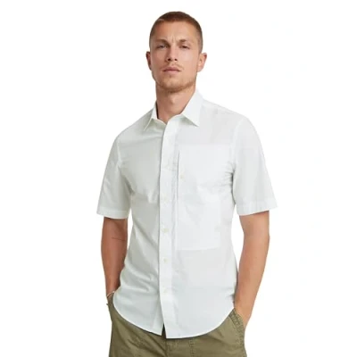 Image of G STAR RAW Men&#039;s G4a Slim Shirt Ss, White (White D24306 4481 110), L