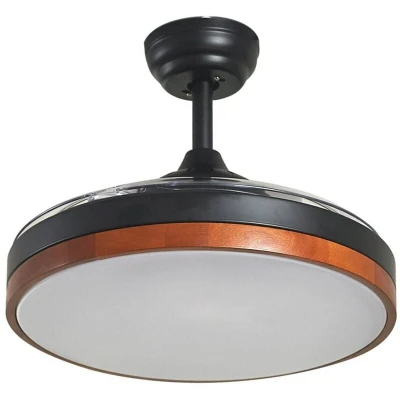 Image of Lindby Lindy LED ceiling fan Oras, black, DC, quiet, 107 cm