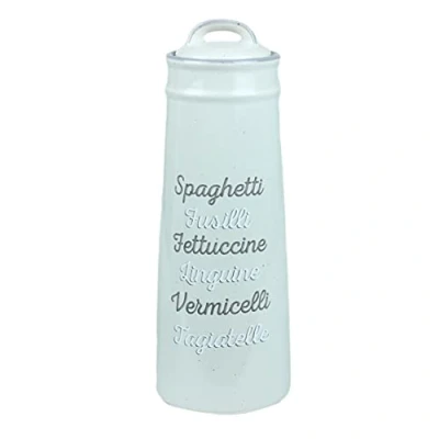 Image of Sifcon Ceramic Grey Pasta Jar Spaghetti Food Container Canister With Airtight Lid