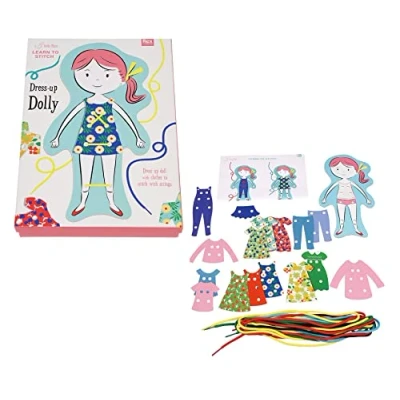 Image of Rex London Children&#039;s Cardboard Learn to Stitch Dress Up Dolly Kit