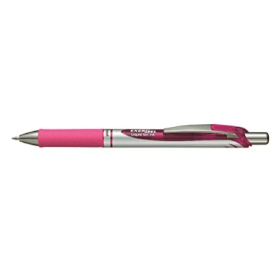 Image of Pentel EnerGel XM BL77 Retractable Liquid Gel Ink Pen 0.7mm 54% Recycled Pink Box of 12