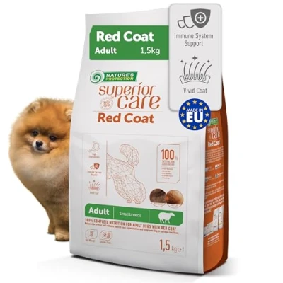 Image of Nature&#039;s Protection Superior Care Red Coat Grain Free Dry Food For Adult Small and Mini Breeds Lamb No Tear Stains Wheat Gluten With Enchancer 1,5 kg.