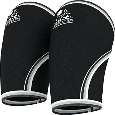 Image of Nordic Lifting Elbow Sleeves (1 Pair) Support &amp; Compression for Weightlifting, Powerlifting, CrossFit Tennis Best 5mm Neoprene Sleeve Both Women Men 1 Year Warranty
