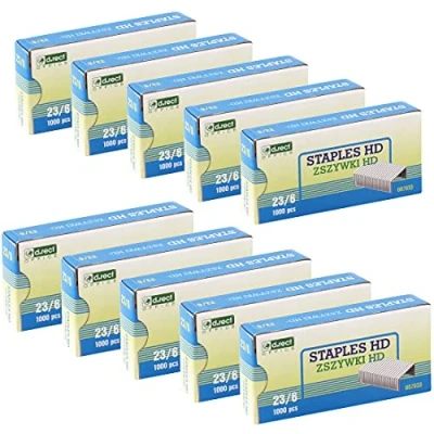 Image of D.RECT Staples 23/6 for Office Staplers Stapler Packaging 10,000 Pieces 10 x 1000