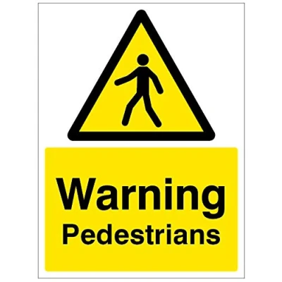 Image of Warning Pedestrians Self Adhesive Vinyl Sign