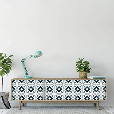 Image of Ambiance Sticker Self Adhesive Furniture and Tables Tile Stickers for Kitchen Living Room Decoration Gepeto Pack of 24 10 x cm