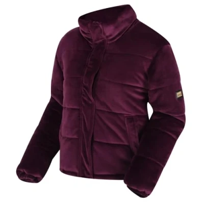 Image of Regatta Elbury Puffer Jacket Women&#039;s Insulated Velvet Baffled/Quilted Jackets, womens, RWN173, plum, FR : 2XL (Taille Fabricant 20)