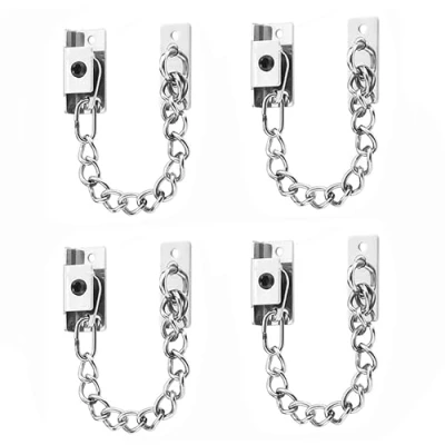 Image of Window Safety Locks,Window Limiter,Stainless Steel Adjustable Guard Chain Lock,No Drilling Self Adhesive Restrictor Security Lock,Additional Front Door