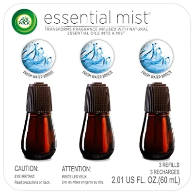 Image of Air Wick Essential Mist Refill, 3ct, Fresh Waters, Freshener, Oils