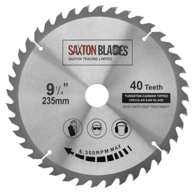 Image of TCT23540T Saxton TCT Circular Wood Saw Blade 235mm x 30mm Bore 40T for Bosch Makita Dewalt