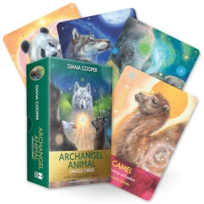 Image of Multicolor Archangel Animal Oracle Cards 13.7cm x 10cm (44 Card Deck) Multipurpose Paper &amp; Mystical Cover Design Perfect for Game Night