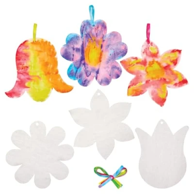 Image of Baker Ross FX948 Flower Colour Diffusing Paper Pack of 30, Decorations for Spring