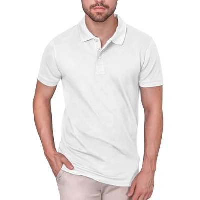 Image of HRM Men&#039;s Heavy Stretch M Polo Shirt, White (White 02 White), L