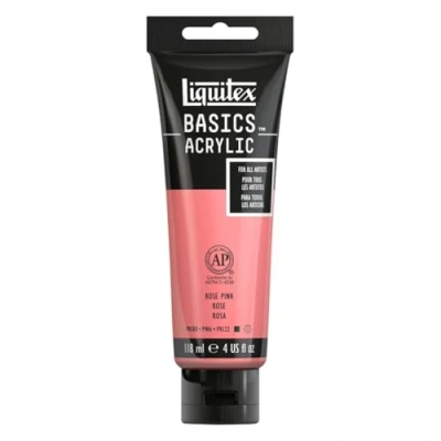Image of LIQUITEX Basics Acrylic Paint, Rose Pink, 118 ml Tube
