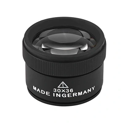 Image of Brino Professional Jewelry 30X Loupe Lens, Jewellers Loupe, Magnifier Eye Jeweller Magnifying Inspection Tool For Stamp And Coin Collection