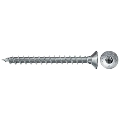 Image of fischer PowerFast II CTF 3.0 x 20 Chipboard Screw (200 Pieces) Fully Threaded, Countersunk with Inner Star, for Woodworking, Reduces Screwing Resistance and Time