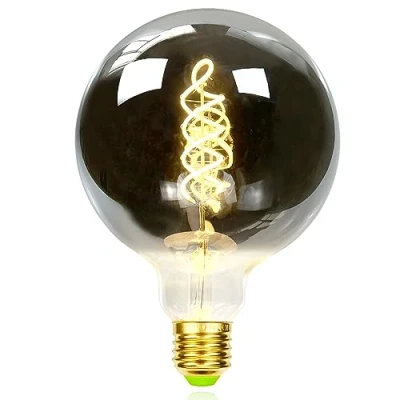 Image of TIANFAN Vintage Led Bulbs Edison Bulb 4W Dimmable Smoke Glass 2700Kelvin Warm White Decorative Light (G125)