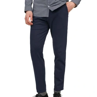 Image of Jack &amp; Jones Jpstmarco Jjcooper Chinos, Men&#039;s, Size: 32x34, Navy blazer/solid
