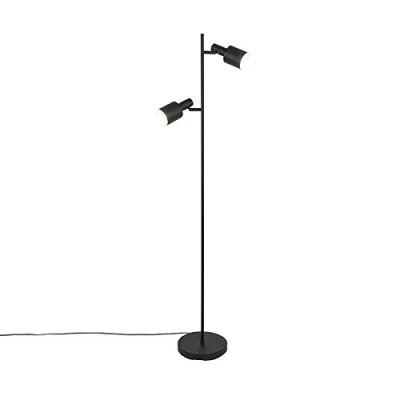 Image of Qazqa Modern Floor lamp Black 2 Lights Stijn Suitable for LED E27 Light Steel Living Room I Bedroom