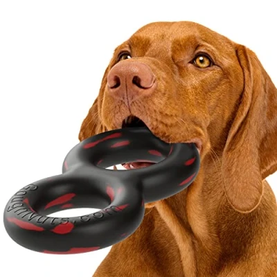 Image of Goughnuts Virtually Indestructible Dog Pull Toy, Durable and Guaranteed for Tug of War with Medium Large Dogs Rubber Aggressive Power Chewers Like Pit Bulls, Labs, German Shepherds