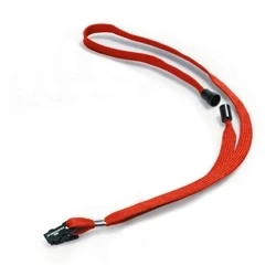 Image of Durable Textile Lanyard 10 mm Red Pack of Necklaces Includes Safety Release Holds a Variety Badges and Passes, 440
