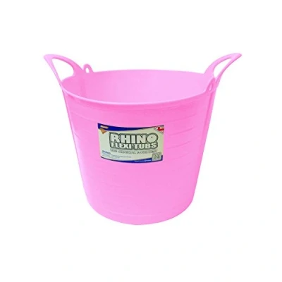 Image of Rhino 26L Heavy Duty Flexi Flexible Garden Container Storage Bucket Tub Pink