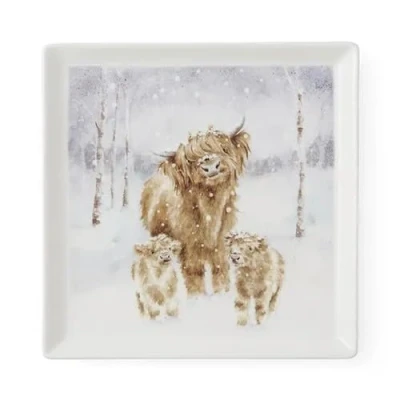 Image of Wrendale Designs Highland Cow Square Plate